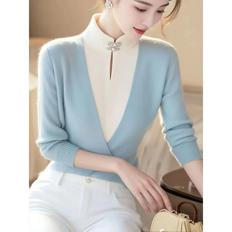 Women Clothing Chinese Style Sweaters Sweet Slim Chic Pullovers Spring Autumn Office Lady Chic Commute Knitwear JJ202 
Women Clothing Chinese Style Sweaters Sweet Slim Chic Pullovers Spring Autumn Office Lady Chic Commute Knitwear JJ202