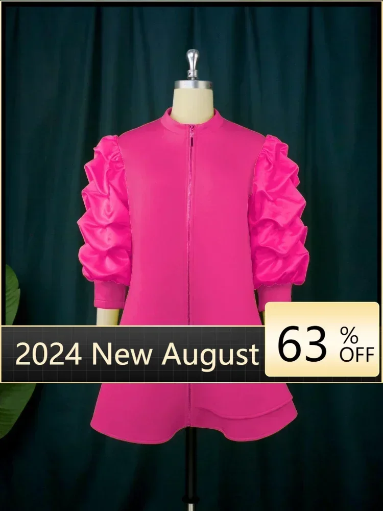 Plus Size Ruffle Minidress Women High Neck Three Quater Puff Sleeve Robes Zipper Up Loose Casual Vintage Party Event Wear 4XL
Plus Size Ruffle Minidress Women High Neck Three Quater Puff Sleeve Robes Zipper Up Loose Casual Vintage Party Event Wear 4XL