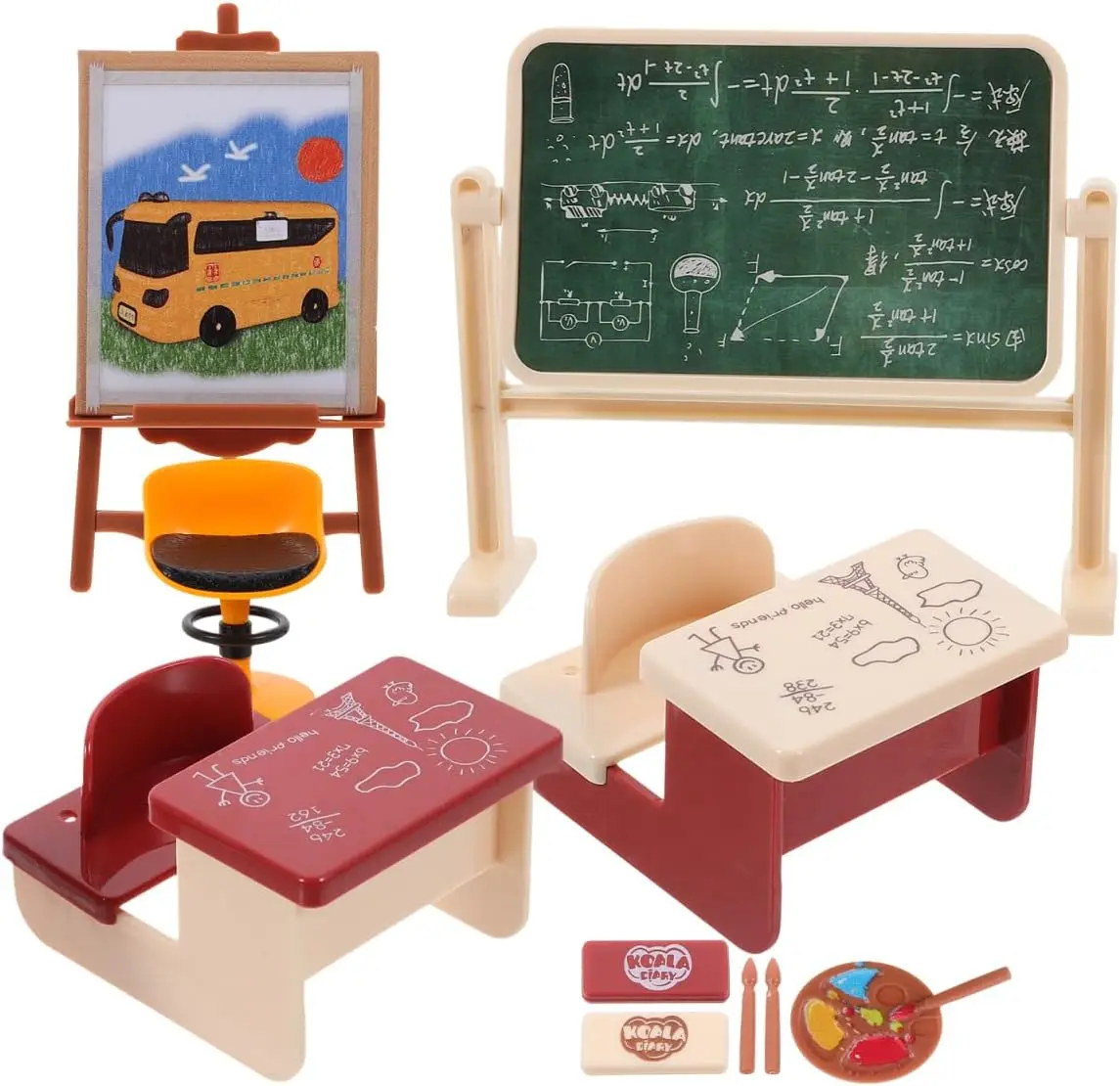 1:12 Dollhouse Miniature Classroom Set Realistic Chalkboard Desk Chair Furniture Mini School Scene Accessories for Kid Role Play
1:12 Dollhouse Miniature Classroom Set Realistic Chalkboard Desk Chair Furniture Mini School Scene Accessories for Kid Role Play