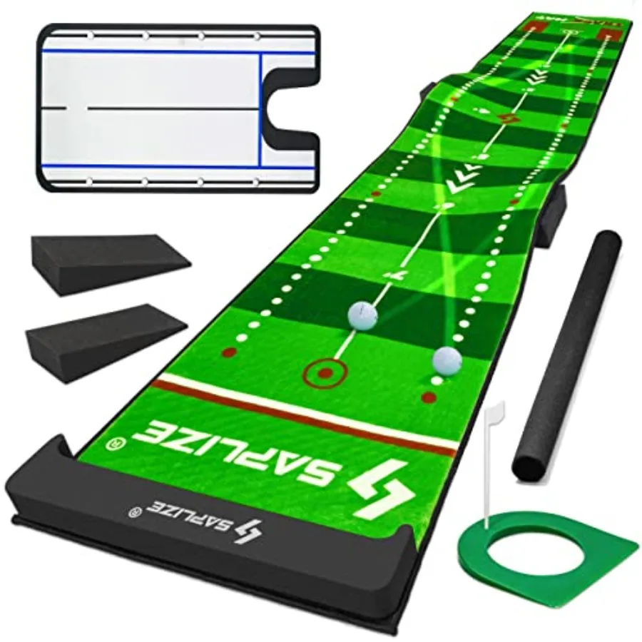Golf Putting Mat, Visible Trajectory Tracing, Multiple Training Modes, with Putting Alignment Mirror and Adjustable Green Slope
Golf Putting Mat, Visible Trajectory Tracing, Multiple Training Modes, with Putting Alignment Mirror and Adjustable Green Slope