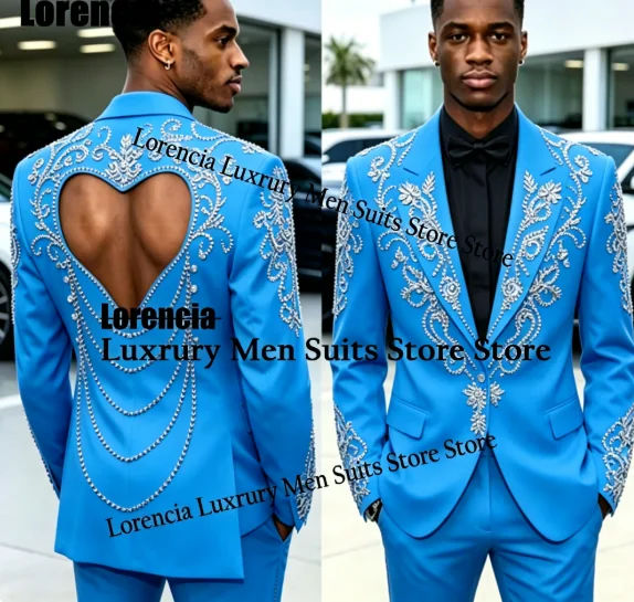 Elegant Sequin Crystals Men Suit Customized Embroidery Diamond Wedding Tuxedos Slim Luxury hombre 2 Pieces Set Groom Male Blazer
Elegant Sequin Crystals Men Suit Customized Embroidery Diamond Wedding Tuxedos Slim Luxury hombre 2 Pieces Set Groom Male Blazer