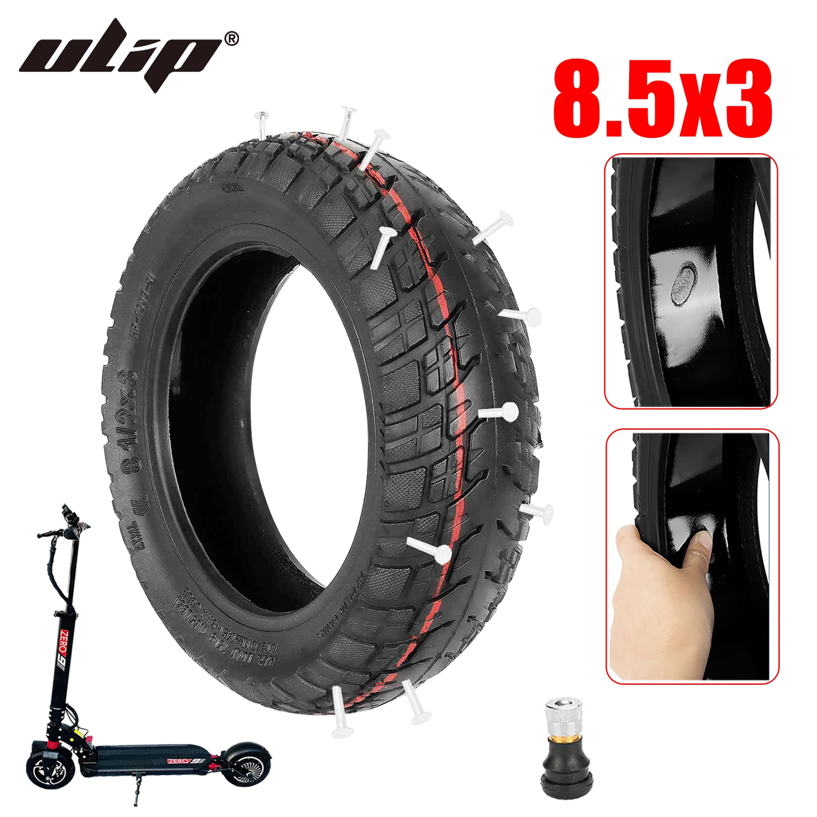 8.5x3 Off-road Self-healing Tire 8 1/2x3 Tubeless Tyre 8.5 Inch Built-in Self-repair Glue For ZERO 8/9 & Kugoo X1 Scooter Parts
8.5x3 Off-road Self-healing Tire 8 1/2x3 Tubeless Tyre 8.5 Inch Built-in Self-repair Glue For ZERO 8/9 & Kugoo X1 Scooter Parts
