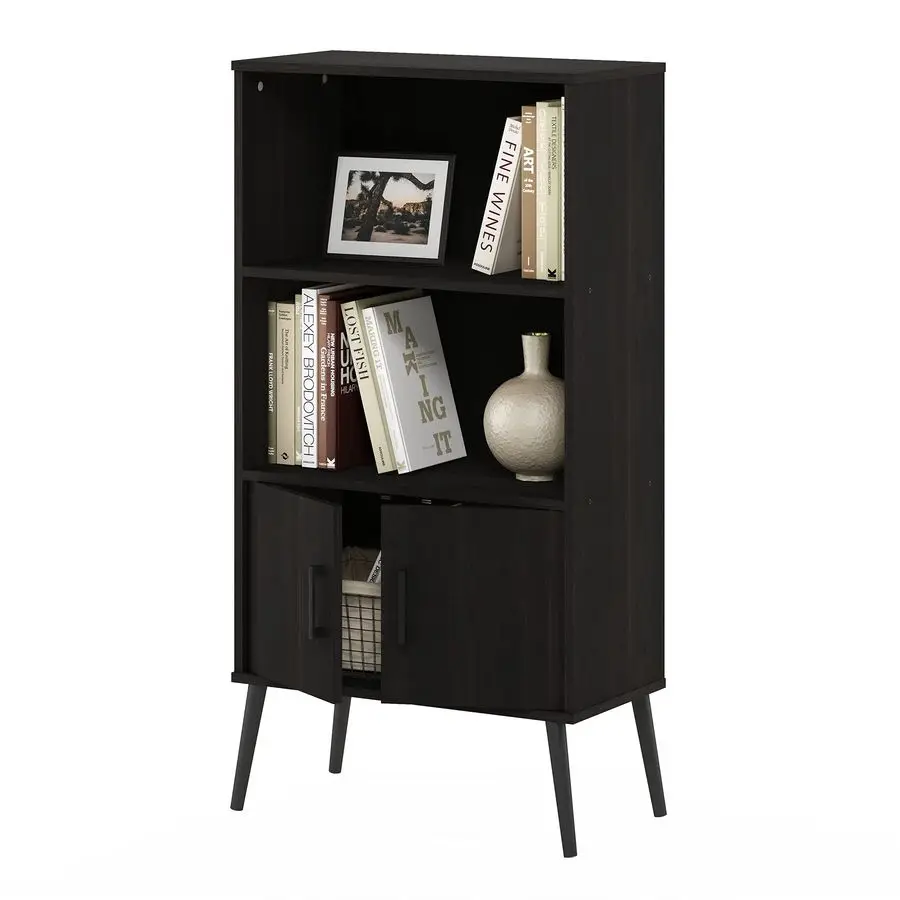 Claude Mid Century Style Accent Wooden Leg Bookcase Cabinet with Storage Organizer Shelves, Espresso
Claude Mid Century Style Accent Wooden Leg Bookcase Cabinet with Storage Organizer Shelves, Espresso