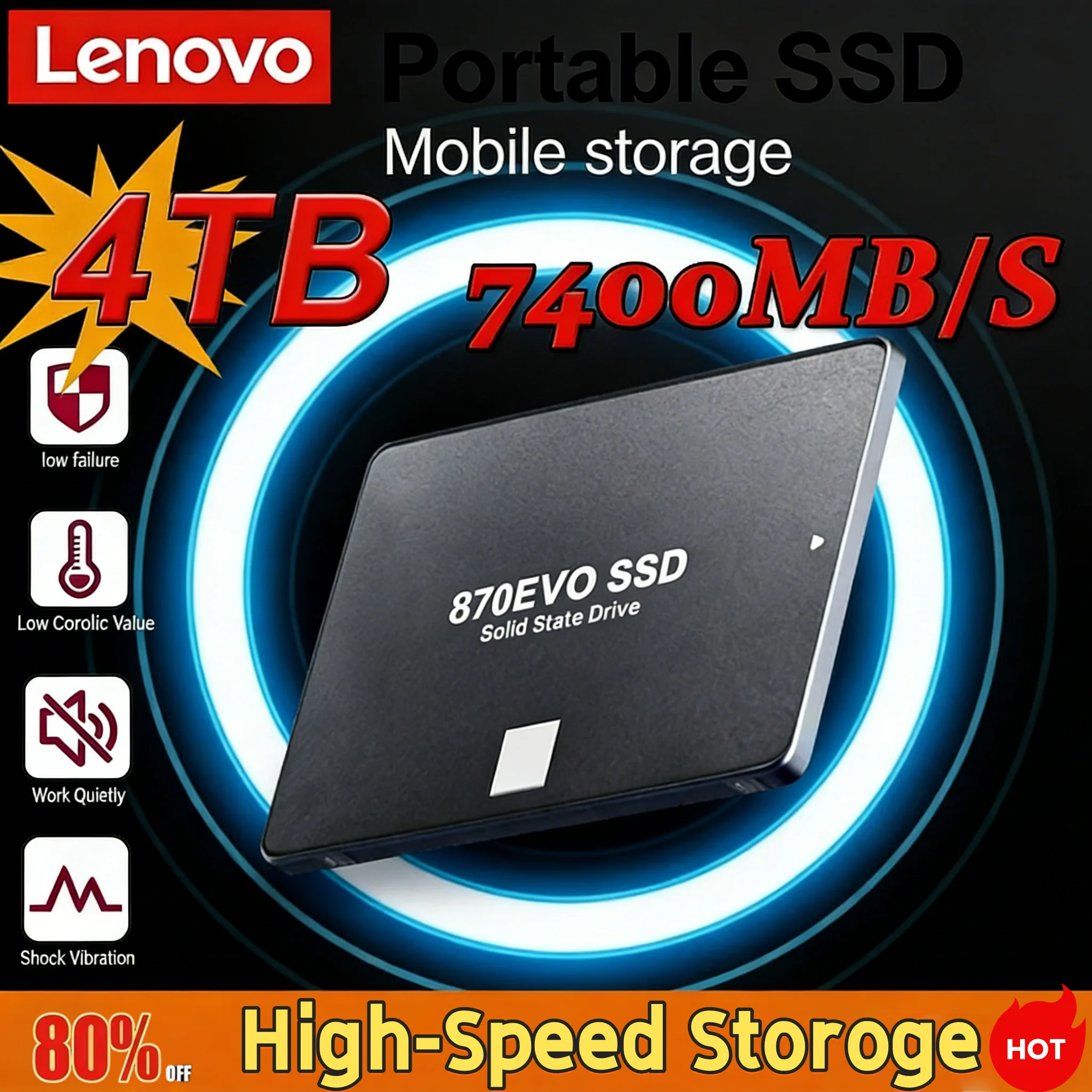 Lenovo Solid State Disk SSD 870 EVO 1TB2TB4TB Internal HDD Hard Drive Sata3 2.5 Inch For Laptop Microcomputer Desktop
Lenovo Solid State Disk SSD 870 EVO 1TB2TB4TB Internal HDD Hard Drive Sata3 2.5 Inch For Laptop Microcomputer Desktop