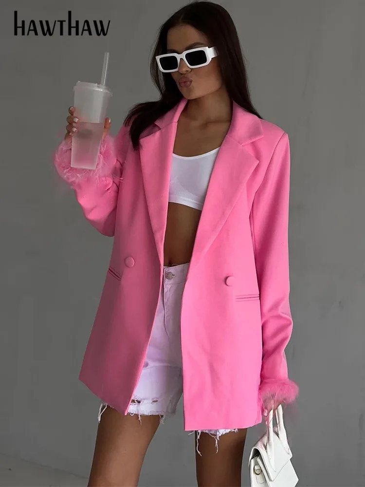 Hawthaw Women 2023 Fall Winter Fashion Long Sleeve Streetwear Pink Blazer Jackets Coats Wholesale Items For Business
Hawthaw Women 2023 Fall Winter Fashion Long Sleeve Streetwear Pink Blazer Jackets Coats Wholesale Items For Business