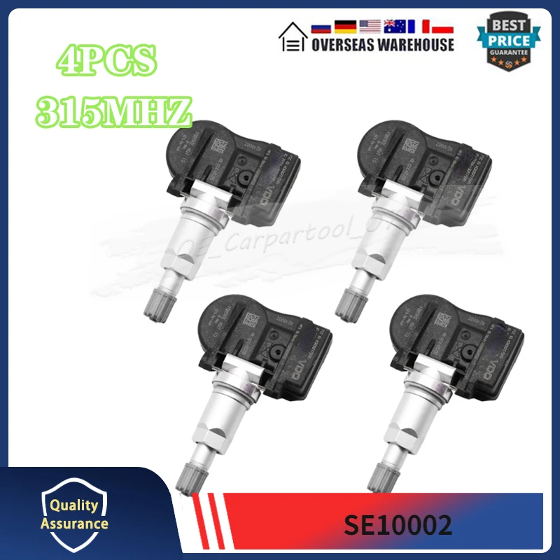 Fits For Toyota Corolla Lexus GS Gx Acura Csx Honda Hyundai Kia 4PCS Tire Senor 315MHz TPMS TYRE PRESSURE MONITOR SENSOR SE10002
Fits For Toyota Corolla Lexus GS Gx Acura Csx Honda Hyundai Kia 4PCS Tire Senor 315MHz TPMS TYRE PRESSURE MONITOR SENSOR SE10002