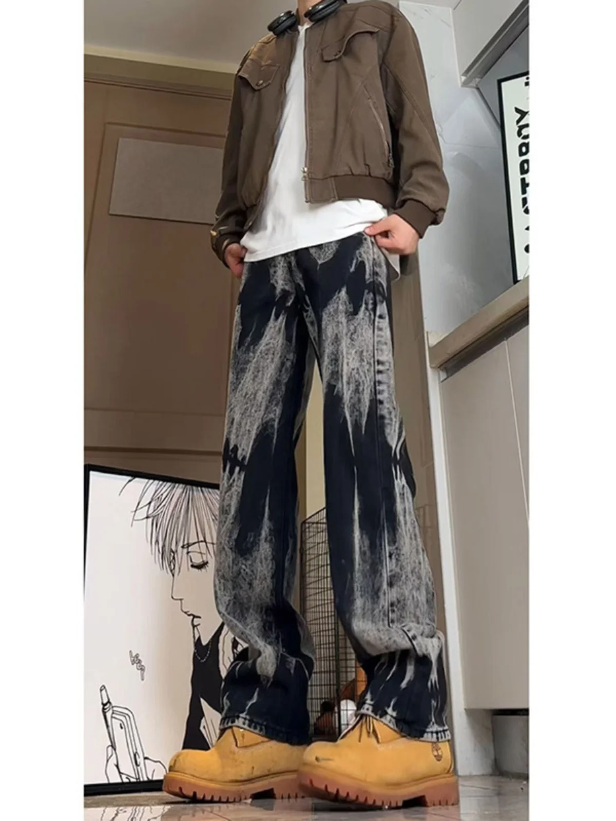 American Sle Tie Dye Jeans Men's Autumn Winter Trendy Brand Match Boots Pants High Street Vibe Straight Leg Flared P...
American Sle Tie Dye Jeans Men's Autumn Winter Trendy Brand Match Boots Pants High Street Vibe Straight Leg Flared P...
