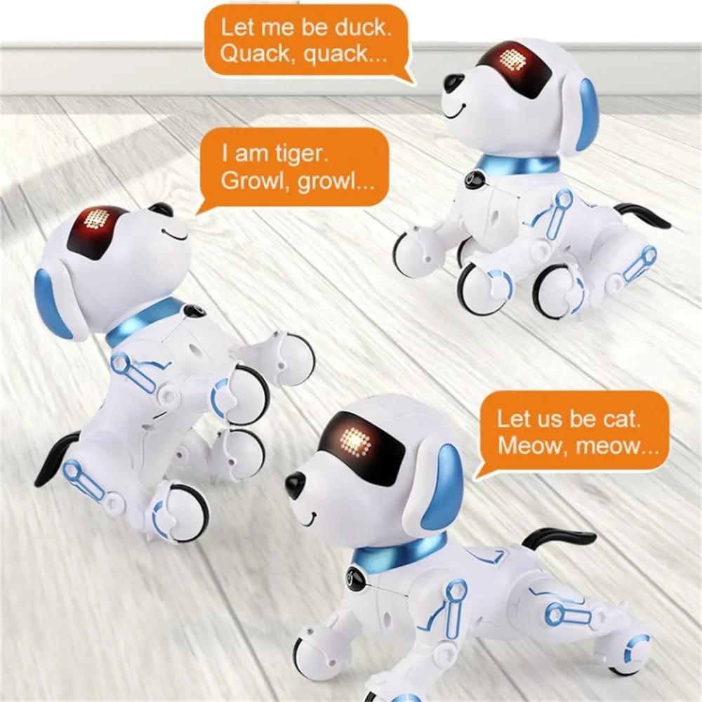 New With Sound LED Eyes Remote Control Robot Dog Toy Touch Interaction Intelligent Electronic Pets Toys Robotic Dogs Action
New With Sound LED Eyes Remote Control Robot Dog Toy Touch Interaction Intelligent Electronic Pets Toys Robotic Dogs Action
