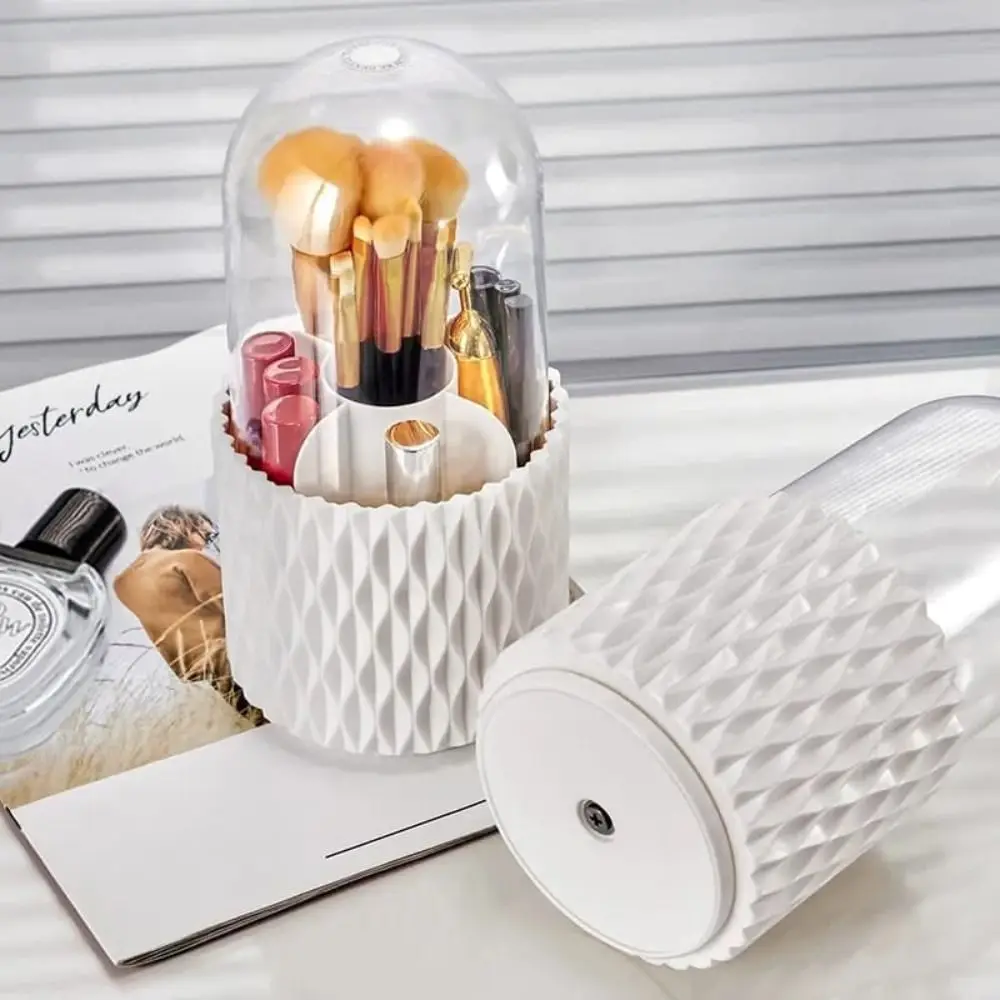 Covered Design Rotating Makeup Brush Storage Dust-Proof Divided Compartments Desktop Storage Box 360° Rotating Minimalist Style
Covered Design Rotating Makeup Brush Storage Dust-Proof Divided Compartments Desktop Storage Box 360° Rotating Minimalist Style