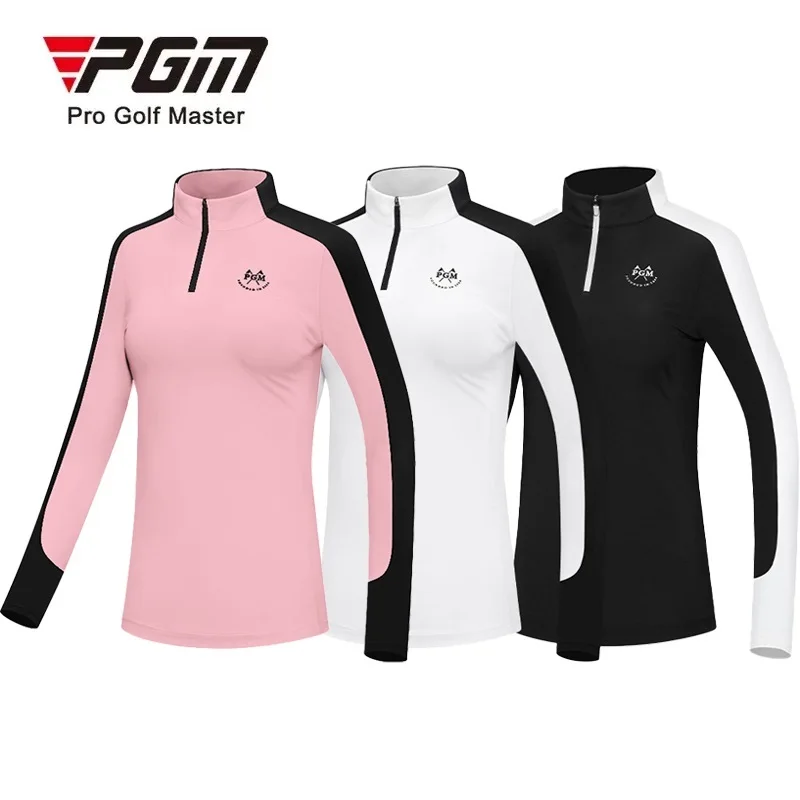 PGM Golf Apparel Women Shirts Long Sleeve T Shirt with Stand Zip-up Collar Style Design Outdoor Sports Wear Breathable Blusas
PGM Golf Apparel Women Shirts Long Sleeve T Shirt with Stand Zip-up Collar Style Design Outdoor Sports Wear Breathable Blusas