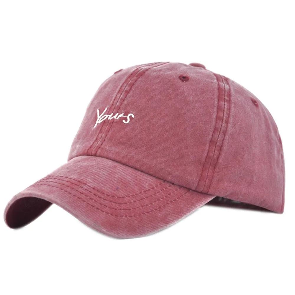 Washed Cotton Yours Letter Embroidered Cap Ripped Brim Adjustable Peaked Cap Sunscreen Hip Hop Dad Hat For Man Women Unisex
Washed Cotton Yours Letter Embroidered Cap Ripped Brim Adjustable Peaked Cap Sunscreen Hip Hop Dad Hat For Man Women Unisex