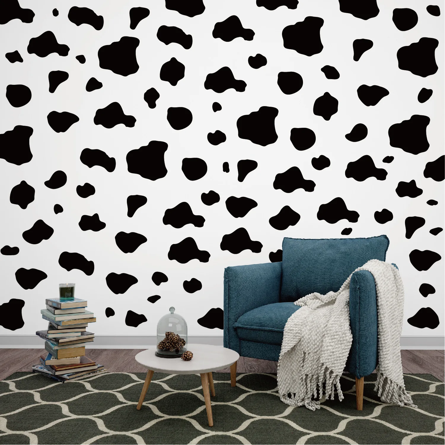 Cow Print Wall Decals - Black Geometric Abstract Stickers, Waterproof PVC Self-Adhesive Decor for Nursery & Modern Home
Cow Print Wall Decals - Black Geometric Abstract Stickers, Waterproof PVC Self-Adhesive Decor for Nursery & Modern Home