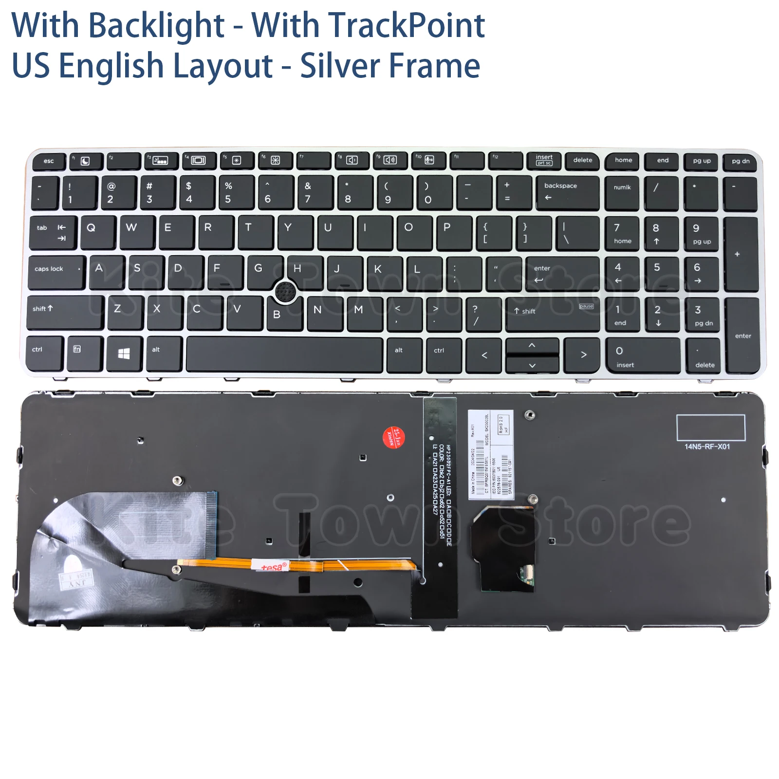 New US Keyboard Backlit for HP EliteBook 755 G3 G4 850 G3 G4 ZBook 15u G3 G4 Silver Frame With TrackPoint 
New US Keyboard Backlit for HP EliteBook 755 G3 G4 850 G3 G4 ZBook 15u G3 G4 Silver Frame With TrackPoint