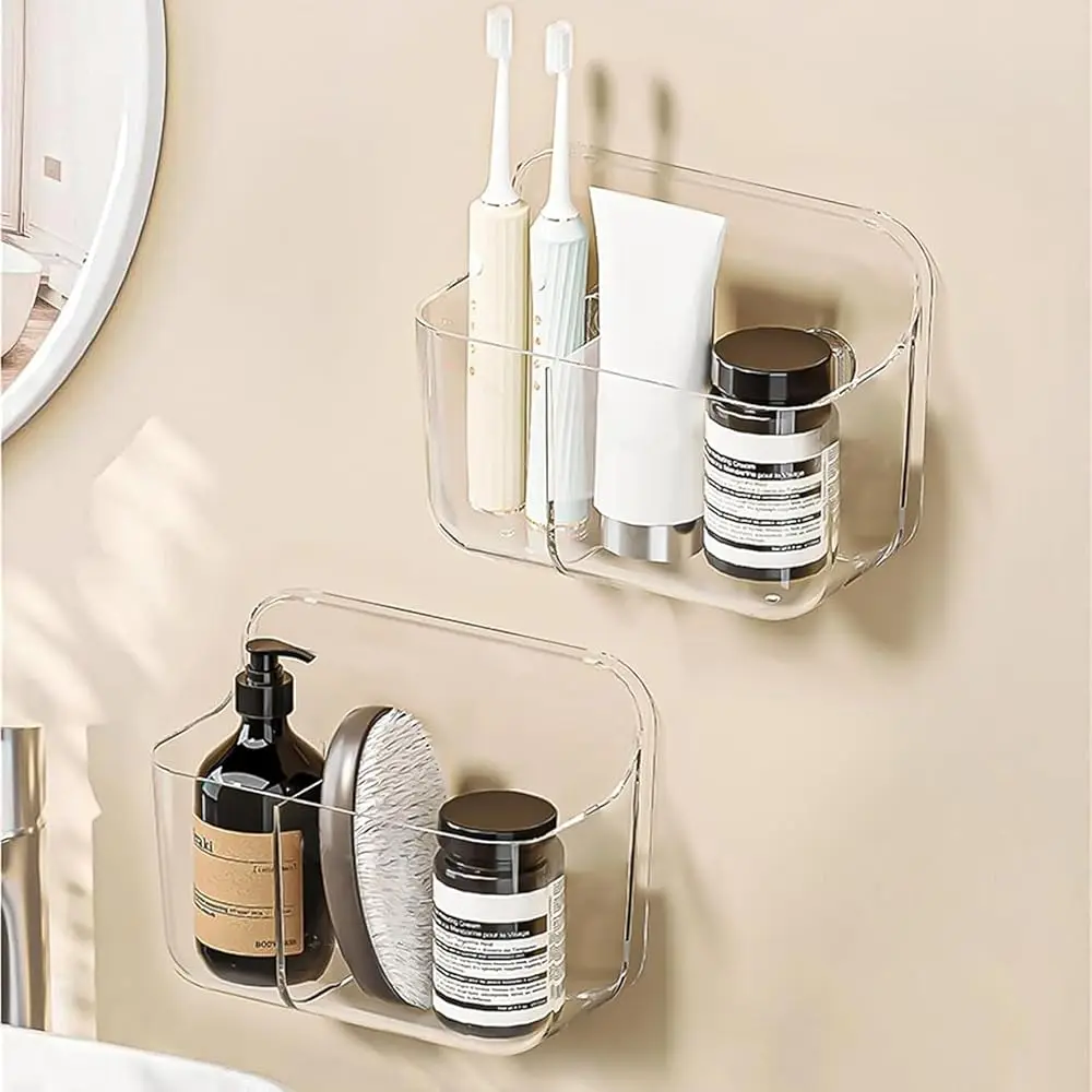 2Pc Acrylic Wall Mount Organizer, Adhesive Clear Cabinet Door Organizer,Bathroom Shelves For Wall,No Drilling Hang Walls,With 2
2Pc Acrylic Wall Mount Organizer, Adhesive Clear Cabinet Door Organizer,Bathroom Shelves For Wall,No Drilling Hang Walls,With 2
