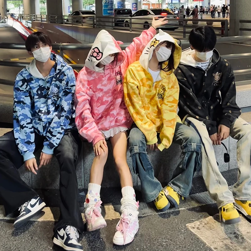 Sanrioed Y2K Hello Kitty Hooded Hoodie Coat Couple Outfit Cotton Cardigan Jacket Anime Spring Camouflage Tops Men Women Student
Sanrioed Y2K Hello Kitty Hooded Hoodie Coat Couple Outfit Cotton Cardigan Jacket Anime Spring Camouflage Tops Men Women Student