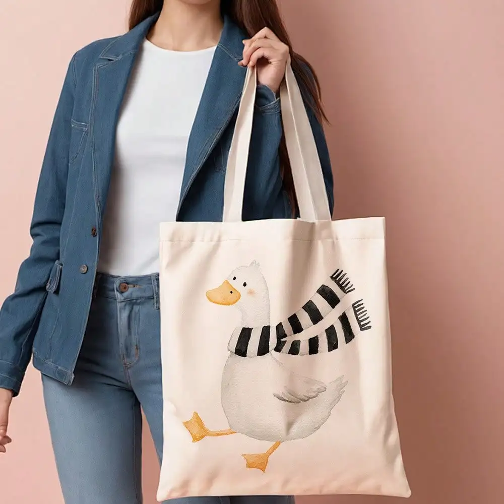 Cute Duck With Scarf Design Canvas Tote Bag - Reusable Grocery Bag, 13.8"X15.8" Durable Polyester Canvas, Stylish & Spacious
Cute Duck With Scarf Design Canvas Tote Bag - Reusable Grocery Bag, 13.8"X15.8" Durable Polyester Canvas, Stylish & Spacious