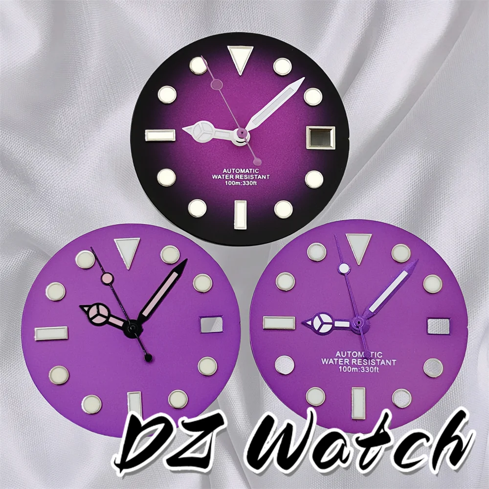 Новинка, аксессуары для часов DZ, циферблат из нержавеющей стали, 29 мм, градиентный фиолетовый/фиолетовый зеленый светящийся циферблат, подходит для движения NH35
Новинка, аксессуары для часов DZ, циферблат из нержавеющей стали, 29 мм, градиентный фиолетовый/фиолетовый зеленый светящийся циферблат, подходит для движения NH35