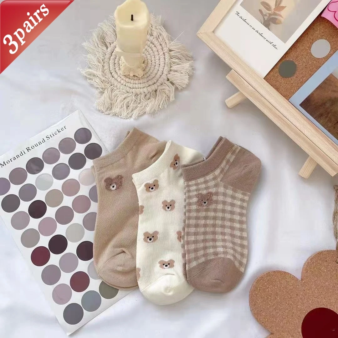 3 Pairs Women's Socks Set Creative New Cartoon Bear Japanese Harajuku Kawaii Cute Comfortable Odor Proof Pure Cotton Ankle Socks
3 Pairs Women's Socks Set Creative New Cartoon Bear Japanese Harajuku Kawaii Cute Comfortable Odor Proof Pure Cotton Ankle Socks