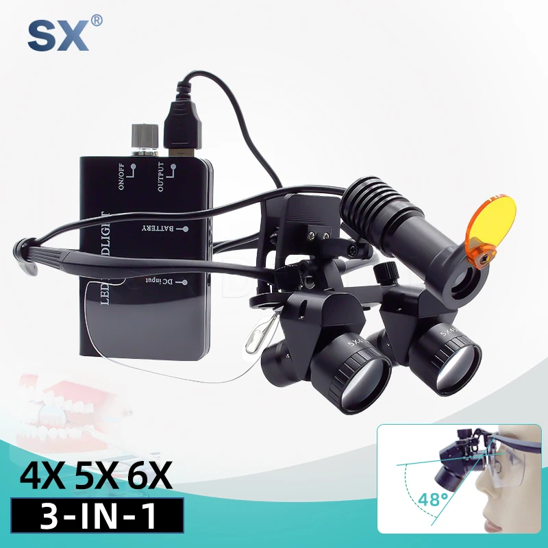 Dental Loupes 4X 5X 6X Binocular Magnifier 48°Surgical Medical Loupe Magnification Dentist Equipment Surgery Dentistry Tools
Dental Loupes 4X 5X 6X Binocular Magnifier 48°Surgical Medical Loupe Magnification Dentist Equipment Surgery Dentistry Tools