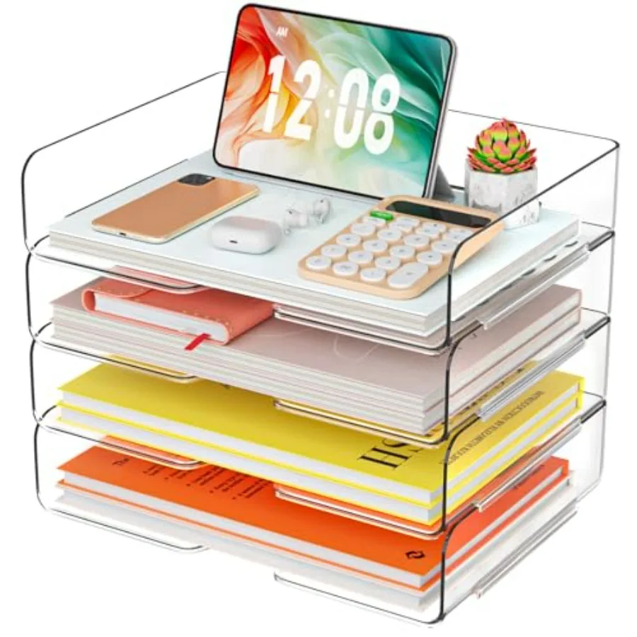 4 Trays Paper Organizer Letter Tray - Acrylic Desk File Organizer, Stackable Clear Paper Holder Sorter Office Organizer for Let
4 Trays Paper Organizer Letter Tray - Acrylic Desk File Organizer, Stackable Clear Paper Holder Sorter Office Organizer for Let