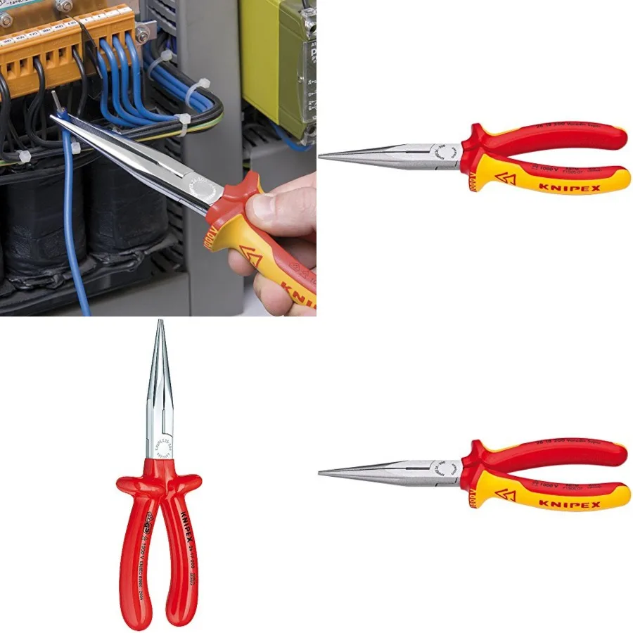 Tools - Long Nose Pliers With Cutter, 1000V Insulated 2618200SBA,Yellow
Tools - Long Nose Pliers With Cutter, 1000V Insulated 2618200SBA,Yellow