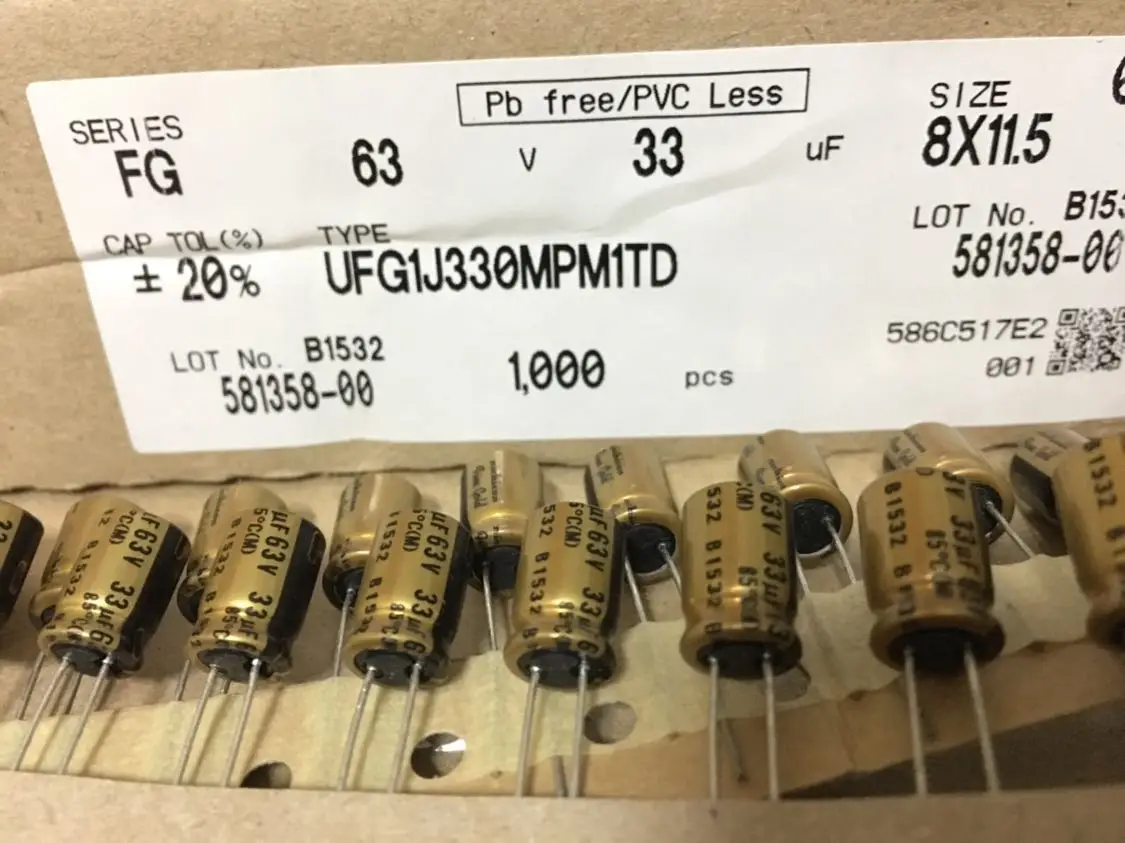 10pcs/20pcs nichicon 63v33uf fine gold FG copper audio super capacitor electrolytic capacitors free shipping 
10pcs/20pcs nichicon 63v33uf fine gold FG copper audio super capacitor electrolytic capacitors free shipping