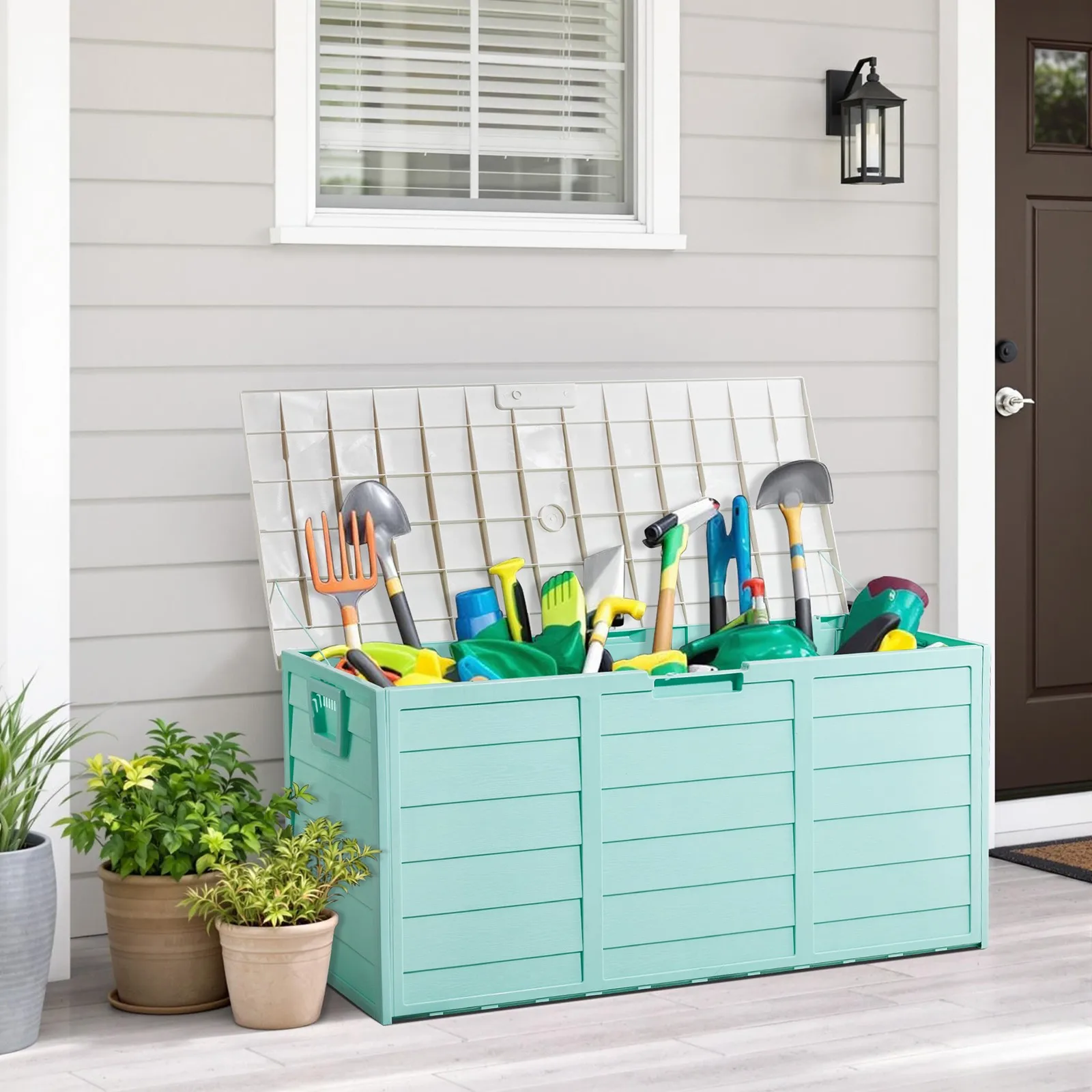 Storage Box 75GAL Outdoor Tool Case Cushion Organizer Garden with Wheel
Storage Box 75GAL Outdoor Tool Case Cushion Organizer Garden with Wheel