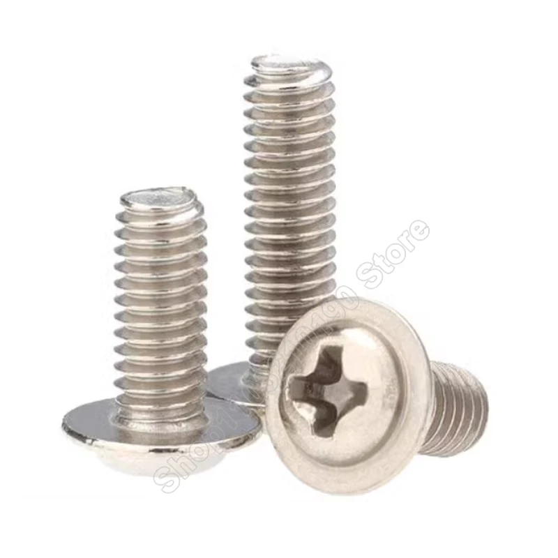 20-50pcs M1.4 M2 M2.5 M3 M4 M5 M6 Nickel Plated Cross Phillips Pan Round Head Machine Screw With Washer Computer Screw Pad Bolt
20-50pcs M1.4 M2 M2.5 M3 M4 M5 M6 Nickel Plated Cross Phillips Pan Round Head Machine Screw With Washer Computer Screw Pad Bolt