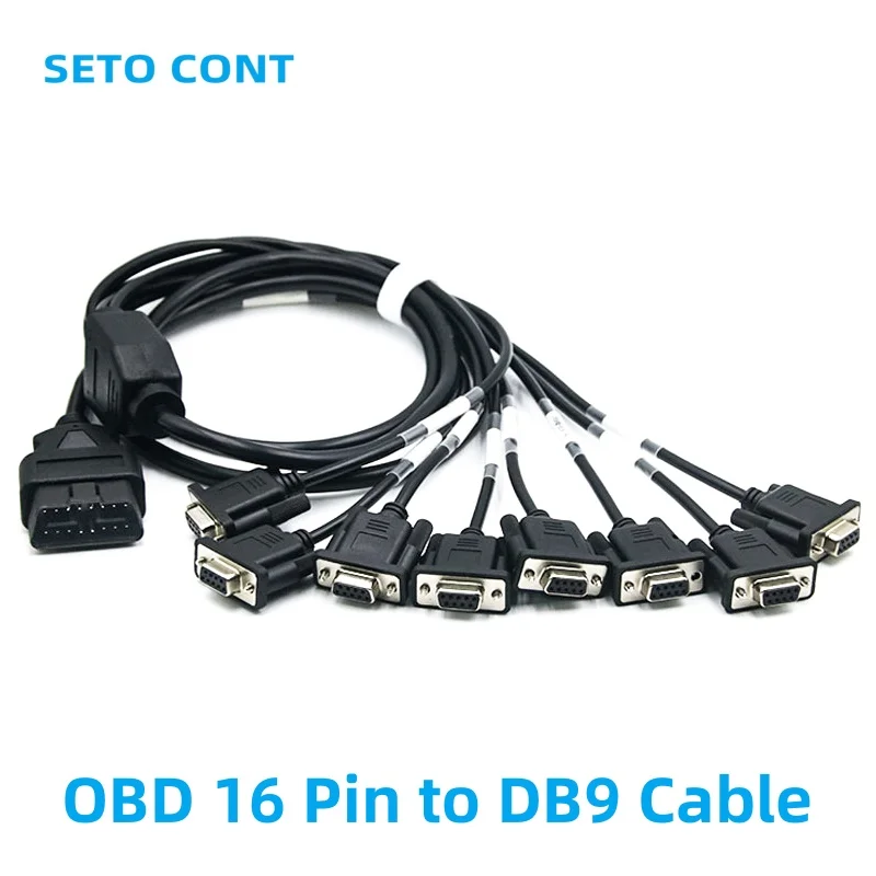 12V or 24V OBD Cable 16 Pin Male to Eight DB9 Female 8 in 1 VGA D-sub 9 Pin OBDII Adapter RS232 Serial Port Line OBD2 Cable
12V or 24V OBD Cable 16 Pin Male to Eight DB9 Female 8 in 1 VGA D-sub 9 Pin OBDII Adapter RS232 Serial Port Line OBD2 Cable