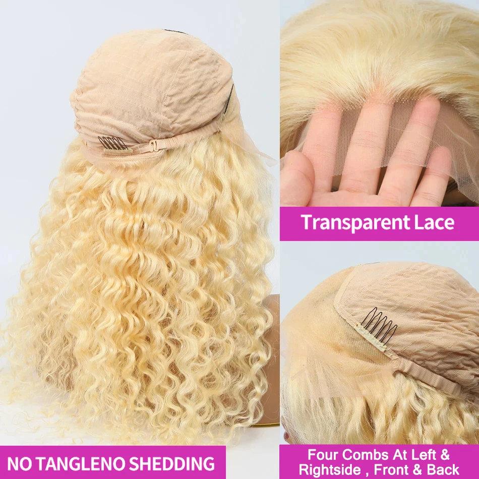 613 Curly Honey Blonde Lace Front Human Hair Wigs Loose Deep Wave 13x6 13×4 HD Water Wave Color Transparent Lace Frontal Wigs
613 Curly Honey Blonde Lace Front Human Hair Wigs Loose Deep Wave 13x6 13×4 HD Water Wave Color Transparent Lace Frontal Wigs