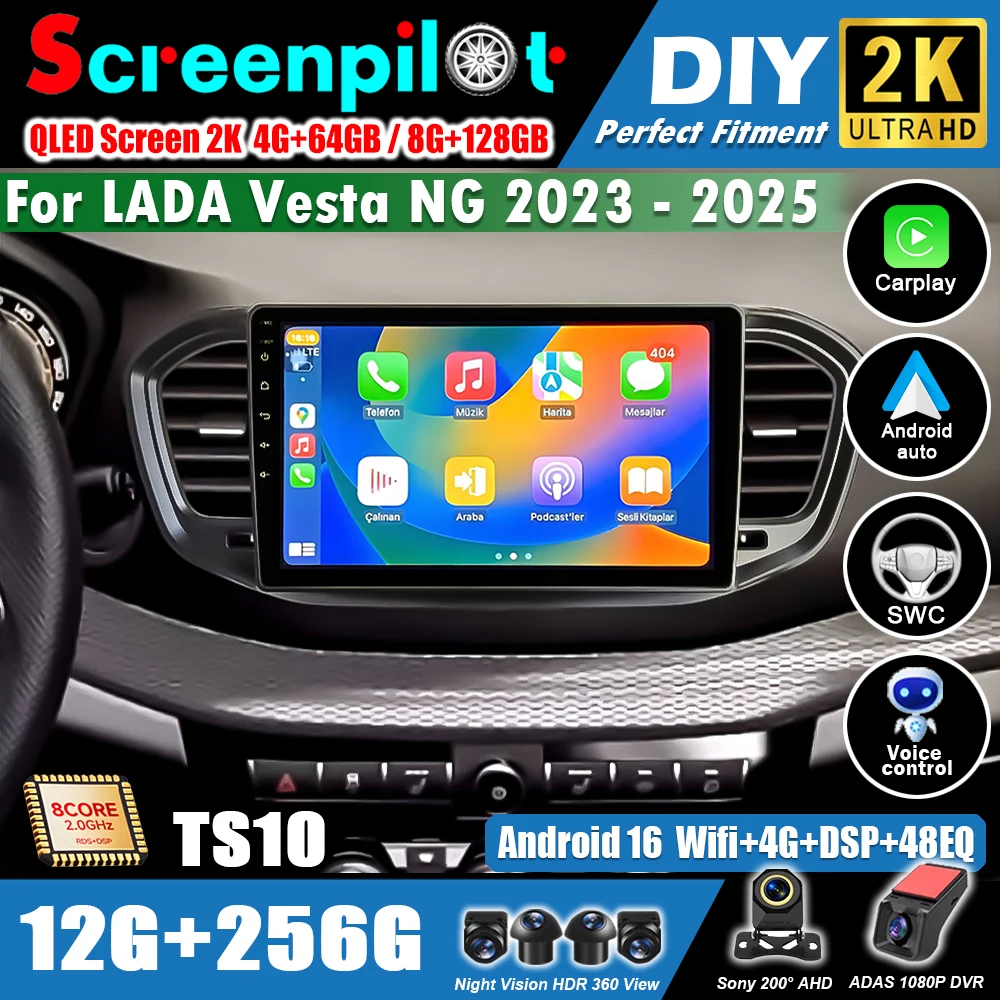 Android16 For LADA Vesta NG 2023 - 2025 Carplay Auto Car Radio Multimedia Player 2K Screen Autoradio Stereo 2din Snapdragon
Android16 For LADA Vesta NG 2023 - 2025 Carplay Auto Car Radio Multimedia Player 2K Screen Autoradio Stereo 2din Snapdragon