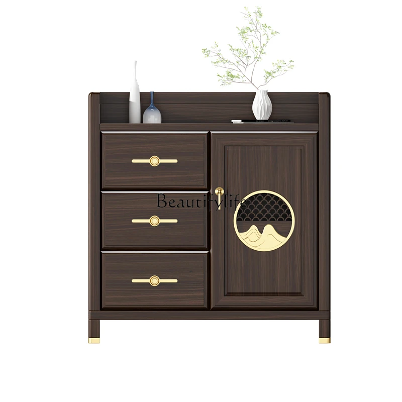 New Chinese ebony wood dining side cabinet solid wood entrance living room tea dwarf wine cabinet
New Chinese ebony wood dining side cabinet solid wood entrance living room tea dwarf wine cabinet