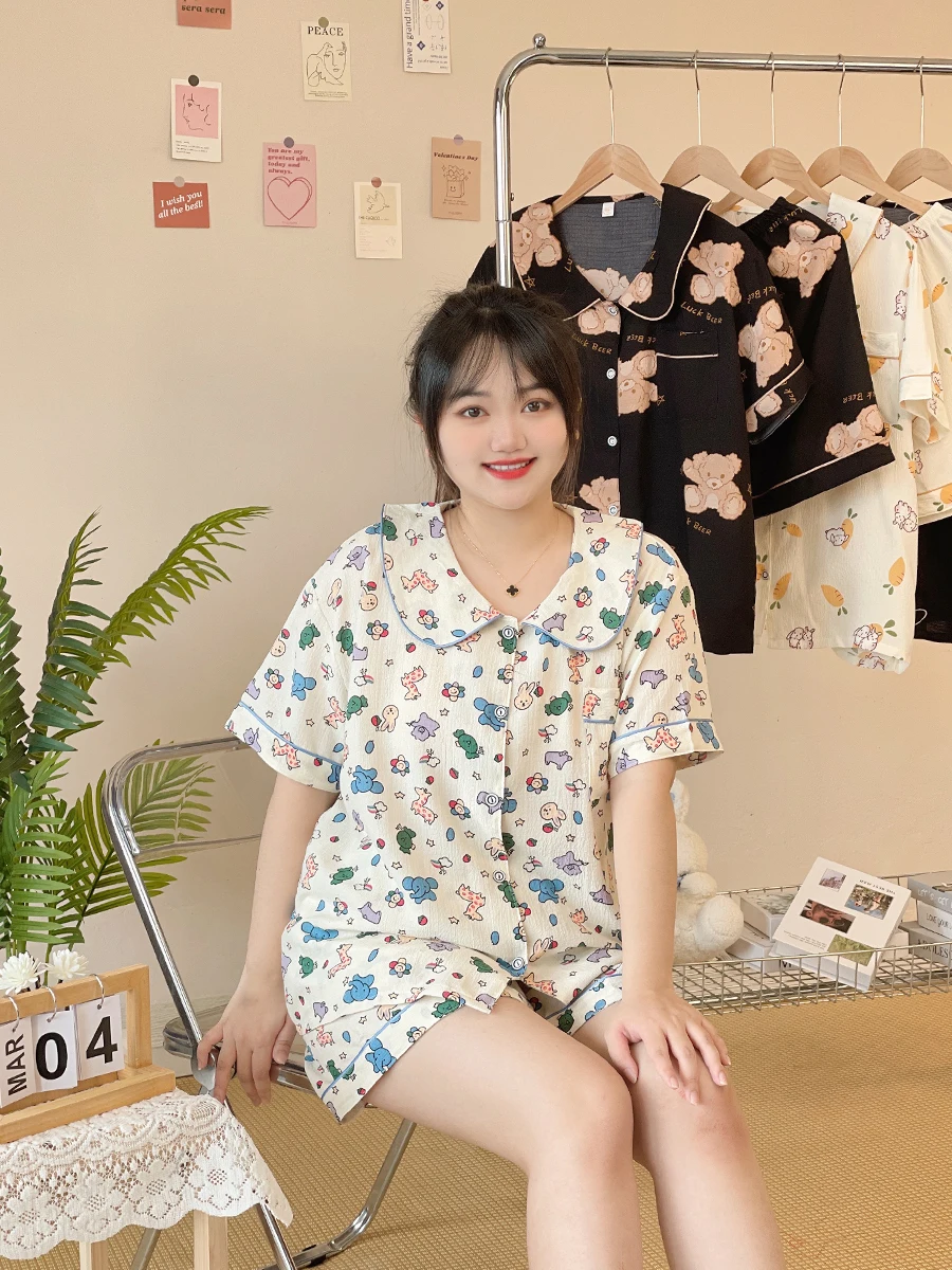 plus Size Spwear Women's Summer Cartoon Print Loose Sweet Home Clothes Set Naugh Belly Polyester Fiber ort Sve Nigh...
plus Size Spwear Women's Summer Cartoon Print Loose Sweet Home Clothes Set Naugh Belly Polyester Fiber ort Sve Nigh...