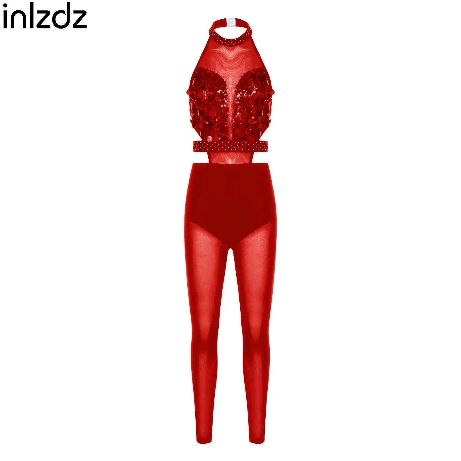 Womens Jazz Latin Salsa Dancewear Sequin Bodice Hollow Out Gymnastics Jumpsuit Bodysuit for Ballerina Modern Dance Competition
Womens Jazz Latin Salsa Dancewear Sequin Bodice Hollow Out Gymnastics Jumpsuit Bodysuit for Ballerina Modern Dance Competition