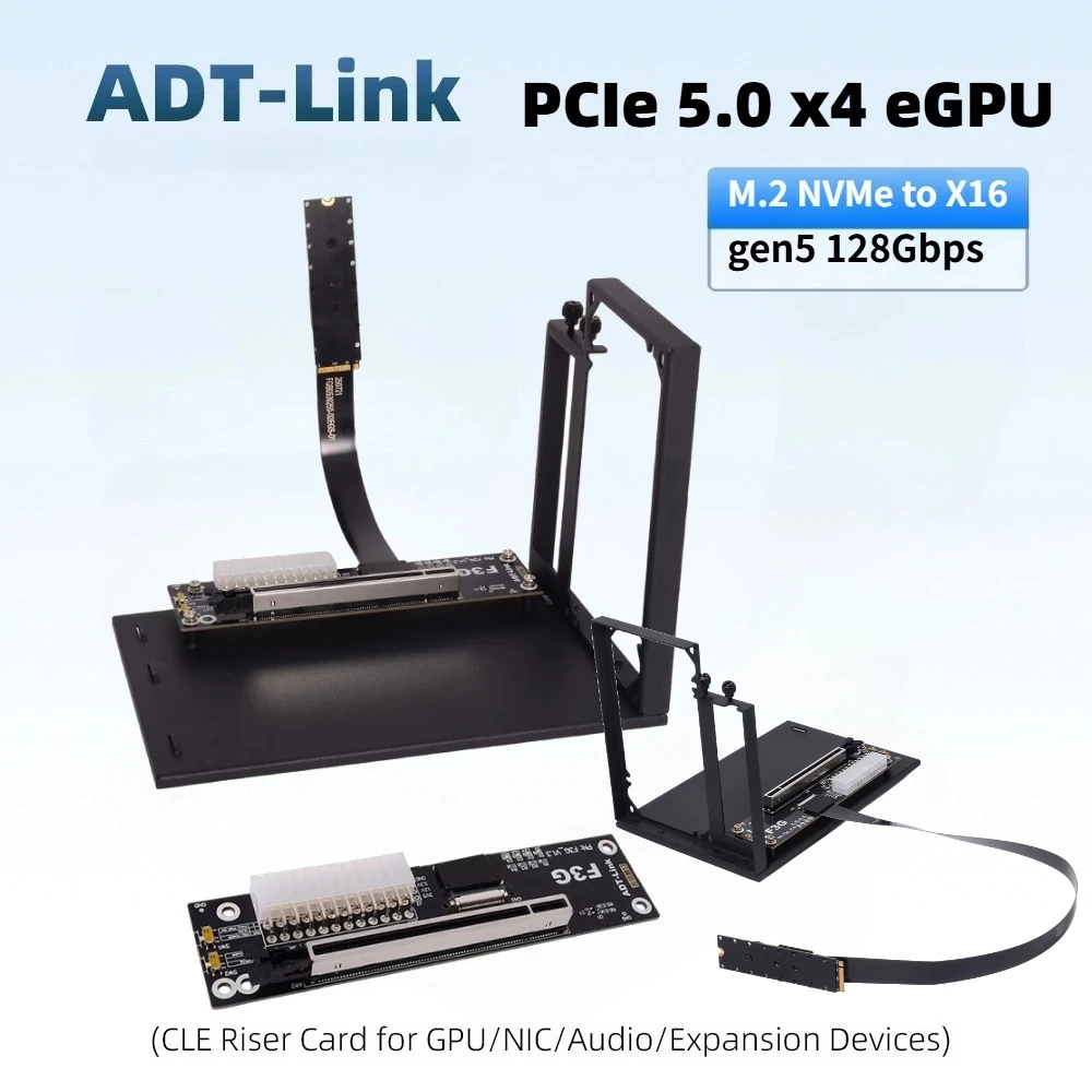 M.2 NVMe Key m GPU Dock PCIe 5.0 x16 Gen5.0 Speed External Video Graphics Card eGPU for F3G Notebook PC Laptop ITX STX Intel NUC