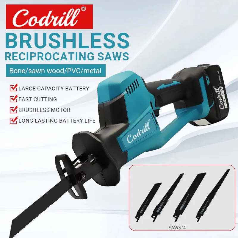 For Makita DJR189 Cordless Electric Reciprocating Saw Brushless Rechargeable Wood Metal Cutting Saw Portable Saw Power Tool 18V
For Makita DJR189 Cordless Electric Reciprocating Saw Brushless Rechargeable Wood Metal Cutting Saw Portable Saw Power Tool 18V