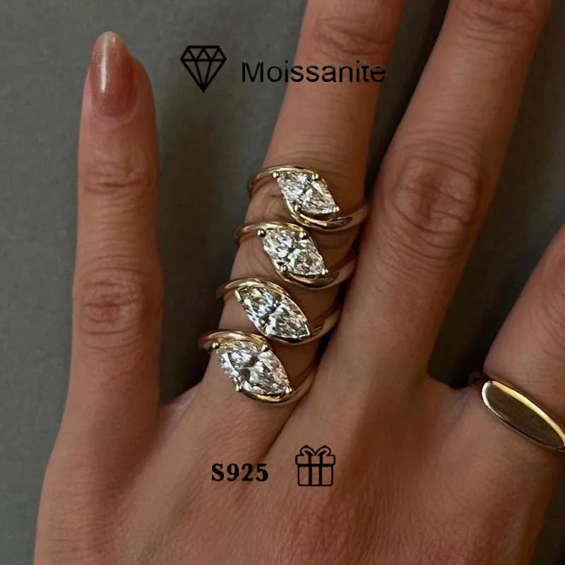 925 silver Mosan diamond ring female European and American fashion personality luxury hot horse eye ring holiday gift.
925 silver Mosan diamond ring female European and American fashion personality luxury hot horse eye ring holiday gift.