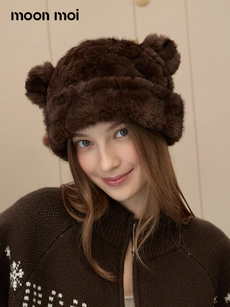 Warm Cute Bear Shaped Ear Protection Hat for Women Moonmoi Winter New Style Fashionable Anti-Cold Ear Warmer Cap
Warm Cute Bear Shaped Ear Protection Hat for Women Moonmoi Winter New Style Fashionable Anti-Cold Ear Warmer Cap