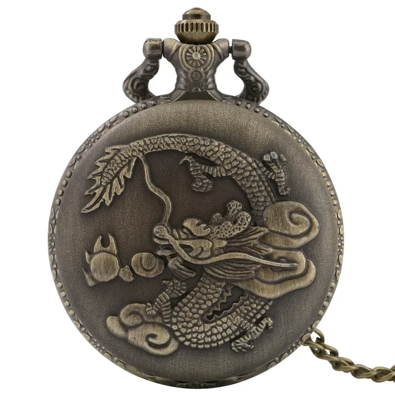 Retro Pocket Watch Traditional Chinese Zodiac Style 3D Dragon Analog Quartz Movement Pendant Necklace Chain Birthday Gift
Retro Pocket Watch Traditional Chinese Zodiac Style 3D Dragon Analog Quartz Movement Pendant Necklace Chain Birthday Gift