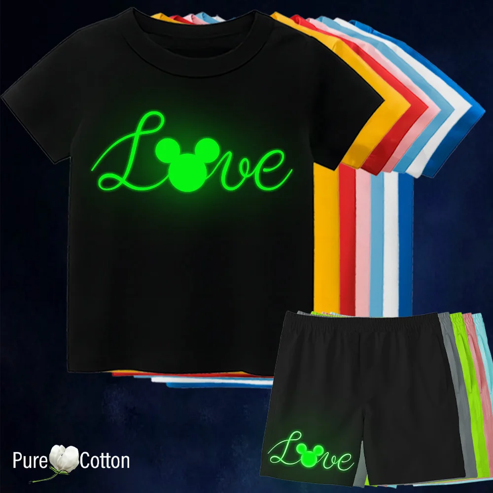 Simple cartoon letter fluorescent print casual comfortable breathable boys and girls, children's cotton T-shirt beach shorts set
Simple cartoon letter fluorescent print casual comfortable breathable boys and girls, children's cotton T-shirt beach shorts set