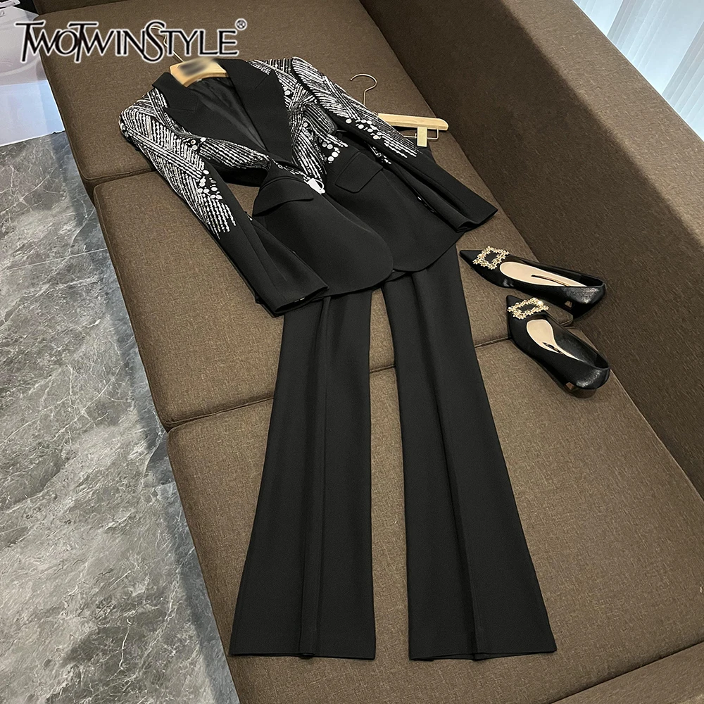 TWOTWINSTYLE Элегантные однотонные комплекты из двух предметов для женщин, топ с длинными рукавами и лацканами, брюки с высокой талией, шикарный комплект, женская мода, новинка KSE508513
TWOTWINSTYLE Элегантные однотонные комплекты из двух предметов для женщин, топ с длинными рукавами и лацканами, брюки с высокой талией, шикарный комплект, женская мода, новинка KSE508513