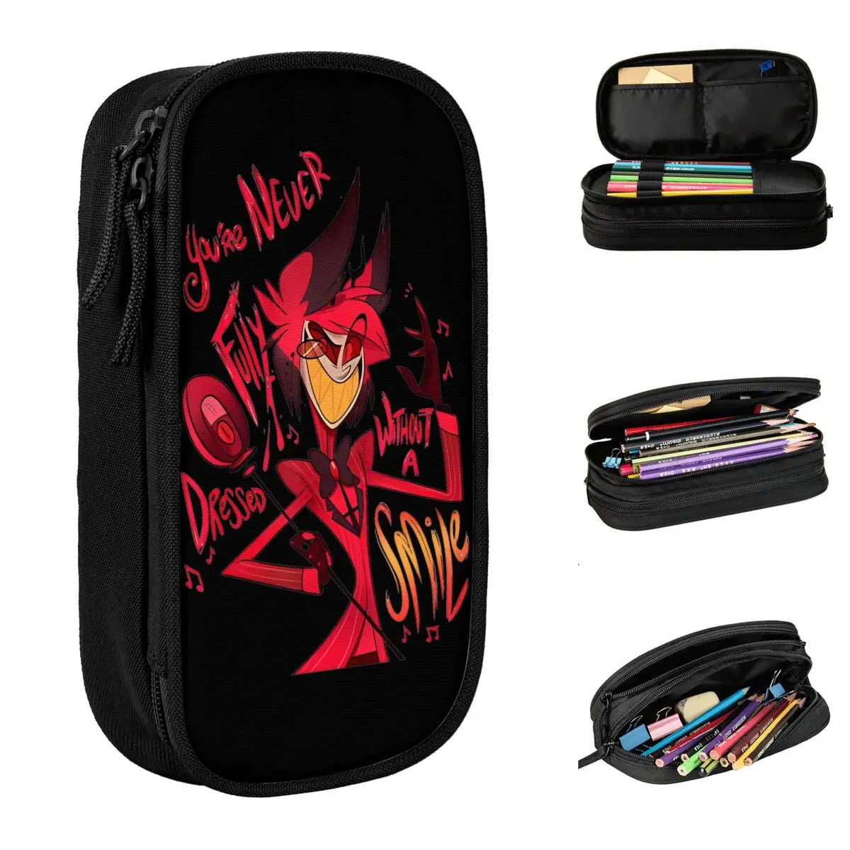 Black Comedy Helluva Boss Pencil Case Cartoon Pencilcases Pen for Student Big Capacity Bags Students School Zipper Accessories
Black Comedy Helluva Boss Pencil Case Cartoon Pencilcases Pen for Student Big Capacity Bags Students School Zipper Accessories