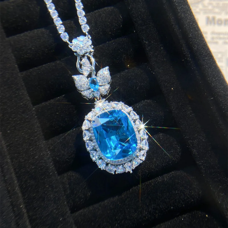 Galaxy Shining Aurora Tears Aquamarine Topaz High-end Pendant for Banquet Wedding Party Elegant Accessory
Galaxy Shining Aurora Tears Aquamarine Topaz High-end Pendant for Banquet Wedding Party Elegant Accessory