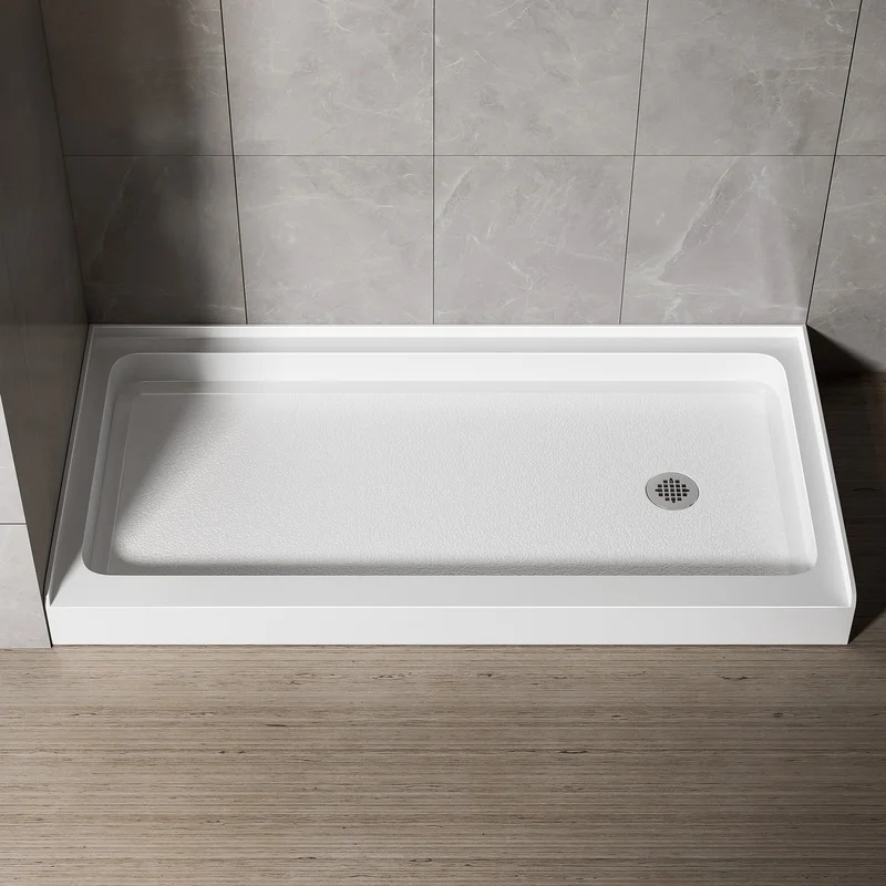 60x30 Inch White Acrylic Shower Base with Right Drain, Non-Slip Surface
60x30 Inch White Acrylic Shower Base with Right Drain, Non-Slip Surface
