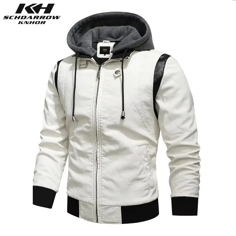 Mens Leather Jackets Men's Autumn Winter Hooded Motorcycle Leather Jacket Coats Men Embroidery PU Leather Coat Outerwear Male
Mens Leather Jackets Men's Autumn Winter Hooded Motorcycle Leather Jacket Coats Men Embroidery PU Leather Coat Outerwear Male