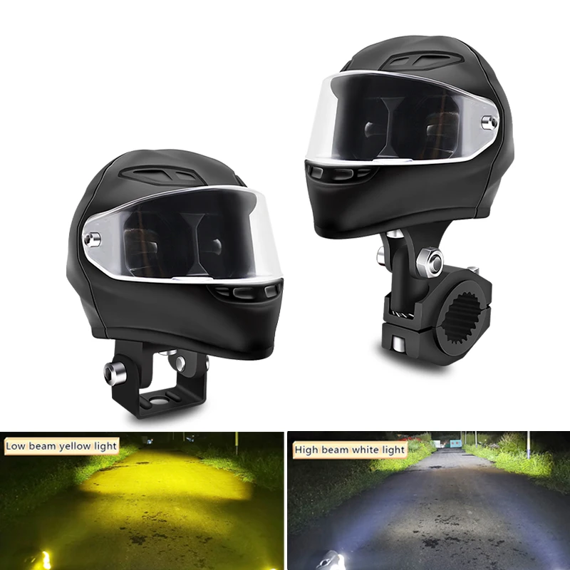 New Motorcycle Headlights LED Spotlights High and Low Beams Dual Color Running Light Moto Scooter ATV Driving Fog Lamps 12V 24V
New Motorcycle Headlights LED Spotlights High and Low Beams Dual Color Running Light Moto Scooter ATV Driving Fog Lamps 12V 24V