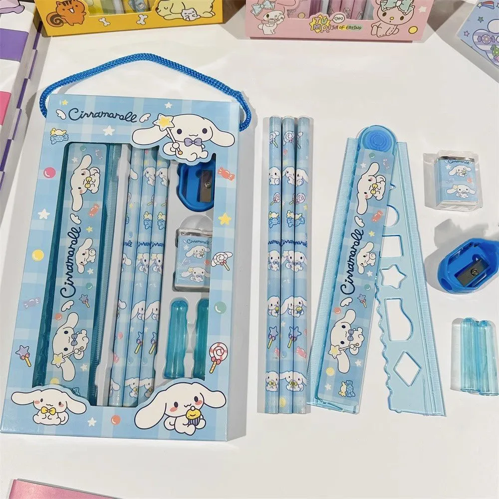 Sanrio Cinnamoroll Kuromi Pencil Eraser Ruler Set Cartoon Children's School Supplies Stationery Suit Students Boxed Gifts
Sanrio Cinnamoroll Kuromi Pencil Eraser Ruler Set Cartoon Children's School Supplies Stationery Suit Students Boxed Gifts