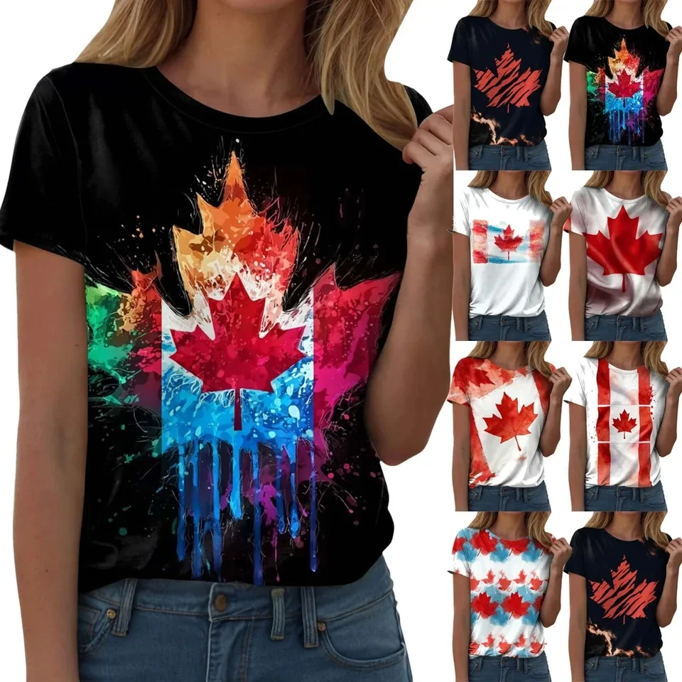Retro Canada Flag T-Shirt 3D Printed Street Maple Leaf Pattern Short Sleeve Tee Canada Day T Shirts Fashion All-Match Clothing
Retro Canada Flag T-Shirt 3D Printed Street Maple Leaf Pattern Short Sleeve Tee Canada Day T Shirts Fashion All-Match Clothing