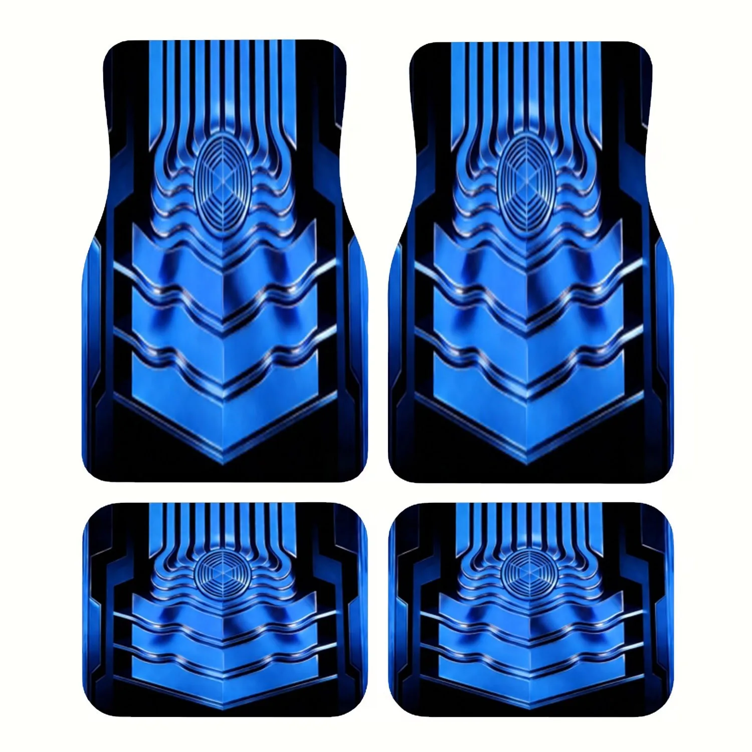 4Pcs Futuristic Blue Geometric Car Mats,2D flat printing. Modern sci-fi look creates cool high-tech visuals, vehicle interior.
4Pcs Futuristic Blue Geometric Car Mats,2D flat printing. Modern sci-fi look creates cool high-tech visuals, vehicle interior.