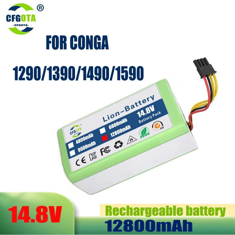 100% Original 14.4V 12800mah Li-Ion Battery FOR Cecotec Conga 1290 1390 1490 1590 Stofzuiger Genio Deluxe 370 Gutrend Echo 520
100% Original 14.4V 12800mah Li-Ion Battery FOR Cecotec Conga 1290 1390 1490 1590 Stofzuiger Genio Deluxe 370 Gutrend Echo 520